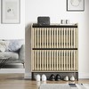 Freestanding Shoe Cabinet with 2 Flip Drawers, Narrow Shoe Cabinet Modern Narrow Organizer for Hallway and Entryway (Natural) - 3 of 4