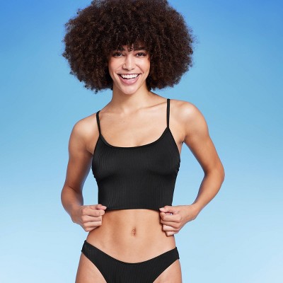 Women's Ribbed Longline Bralette Bikini Top - Wild Fable™