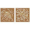 VidaXL Patio Wall Decorations 2 pcs 21.7 in.x21.7 in. Corten Steel Rose Design - 4 of 4
