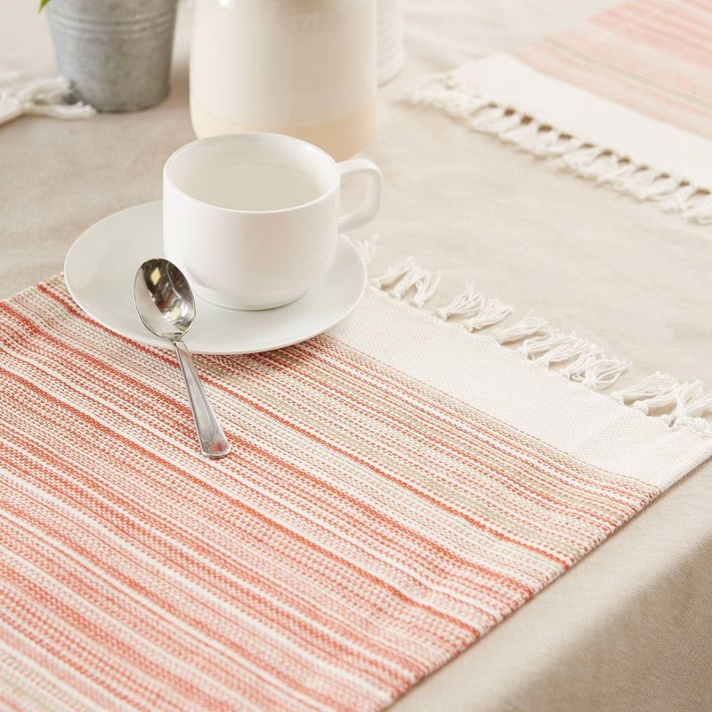 6pk Cotton Pimento Striped Placemats with Fringe - Design Imports, 5 of 10