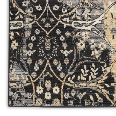 Loom-Woven Luxe Majestic Black Wool Blend 8' x 10' Area Rug