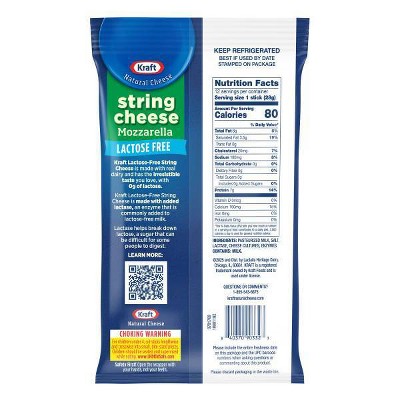 Kraft Cheese Lactose Free Mozzarella String Cheese Snacks - 12oz