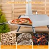 12 inch Wood Pellet 12" Portable Outdoor, Stainless Steel Oven Cooking Pizza Maker for Charcoal Grill On Backyard Camping Party, Silver - 3 of 4