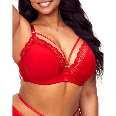 Adore Me Women's Bettie Balconette Bra 40G / Barbados Cherry Red.