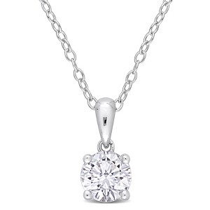 EVERLY JEWELRY | Sterling Silver Pendant with Created Gemstone – Multiple Stone Options - 1 of 4