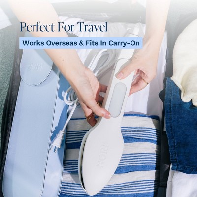 White Compact Handheld Steam Iron with Aluminum Plates