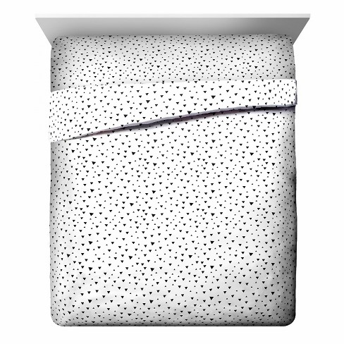 Saturday Park Triangles Sheet Set Queen Black And White Target