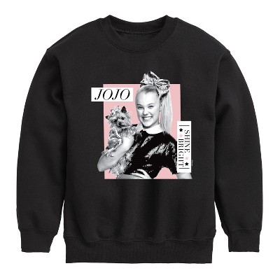 JoJo Siwa Shine Bright Graphic Long Sleeve Fleece Sweatshirt - Black - 4T