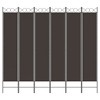 vidaXL 6-Panel Room Divider - Durable and Breathable Fabric, Foldable Design, Easy Assembly, Brown Color, Versatile Usage for Privacy and Sun-Block - 3 of 4