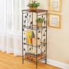 Collections Etc Climbing Leaf Design 4-Tier Metal Accent Shelf 15.25 X 12.5 X 42.5 - image 2 of 3