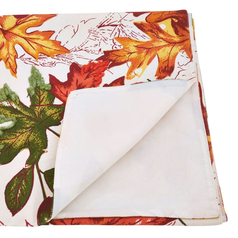 Saro Lifestyle Table Runner With Embroidered Autumn Leaves, 2 of 4