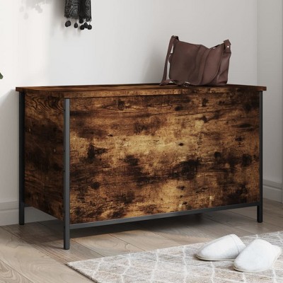 vidaXL Storage Bench Smoked Oak 31.5 in.x16.7 in.x19.7 in. Engineered Wood