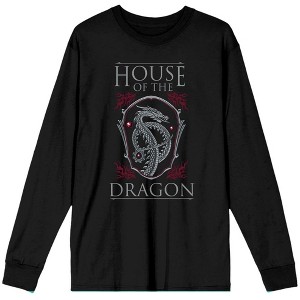 House Of The Dragon Logo Juniors Black Long Sleeve Shirt - 1 of 2