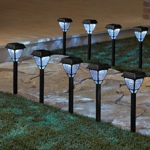 BrylaneHome Black Solar Lights, Set Of 8 - 1 of 1