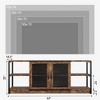 Farmhouse TV Stand for 65/75 Inch TVs, Rustic Wood Entertainment Center with Storage Cabinet and 2 Mesh Doors - 2 of 4