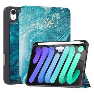 SaharaCase Folio Case for Apple iPad mini A17 Pro & 6th Generation 2021 Green Marble (TB00052) - 1 of 4