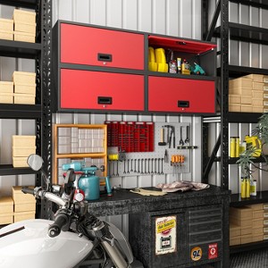 TinyHomie Heavy Duty Wall Storage Cabinet with Sliding Up-Flip Door Floating Tool Cabinet for Kitchen, Basement, Warehouse - 1 of 4