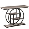 MAYEERTY 41.3" End Table, Industrial 4-Tier Sofa Entryway Table with Circle Base - 4 of 4