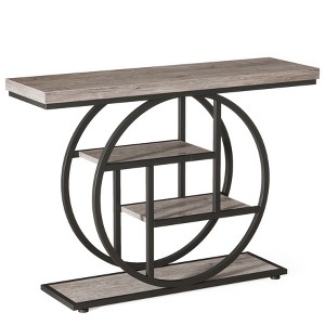 Dexmalle Industrial Unique Circle Metal Frame Console Table ,4-Tier - 1 of 4