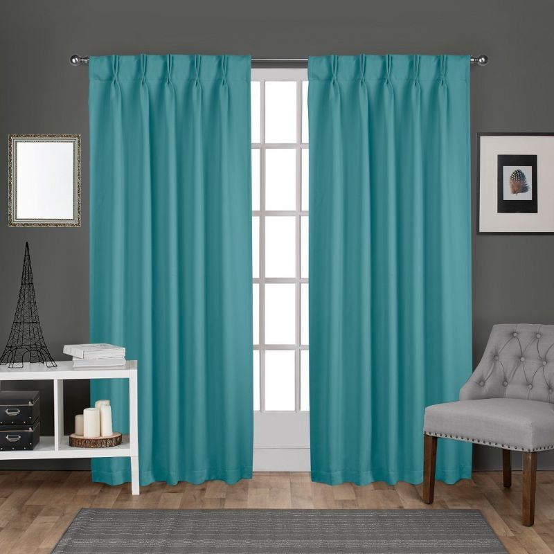 Exclusive Home Sateen Pinch Pleat Woven Blackout Back Tab Window Curtain Panel Pair, 1 of 10