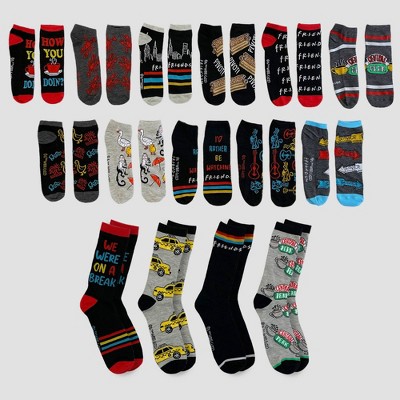 Men's Friends 15 Days of Socks Advent Calendar 15pk - Colors May Vary 6-12