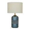 Modern Ceramic Table Lamp Blue - Olivia & May: No Assembly, Cotton Shade, Ceramic Body, Toggle Switch - image 3 of 4