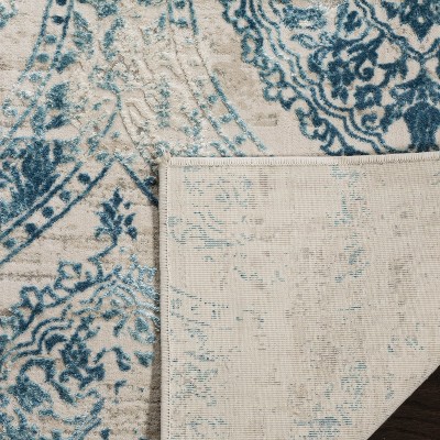 Princeton 8' x 10' Blue Cotton Synthetic Area Rug