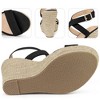 BLISSFUL STEP Women's Slingback Crisscross High Espadrille Wedge Heel Sandals - 3 of 4