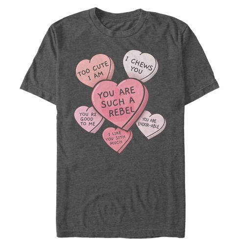 Men's Star Wars Valentine Galactic Candy Hearts T-shirt : Target