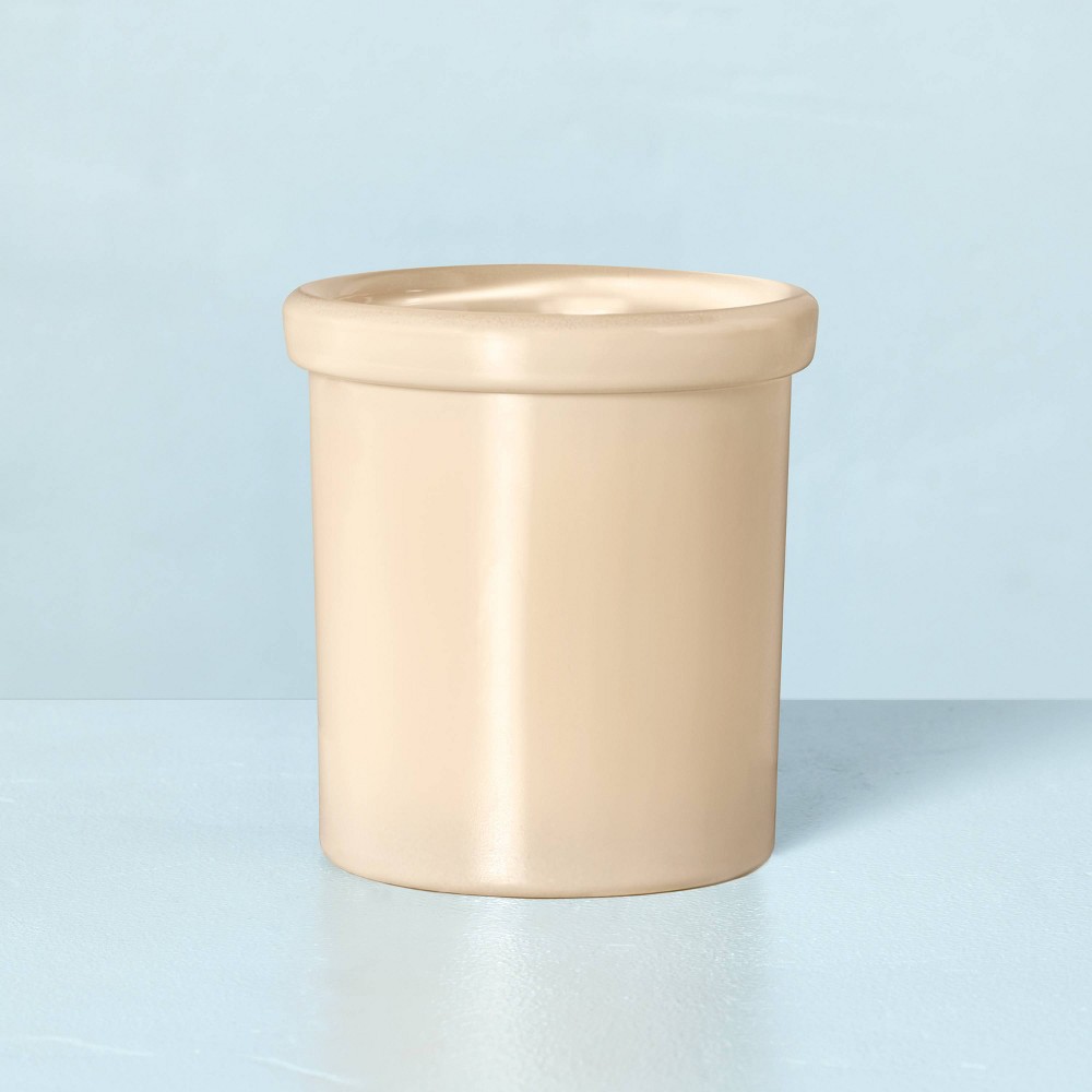 Colored Glass Pampas Jar Candle Tan 6oz - Hearth & Hand™ with Magnolia: Soy Blend, Floral Black Currant Scent