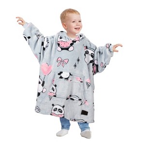 Catalonia Wearable Blanket Hoodie Sweatshirt for 4-12 Yr Girl Boy Kid, Oversized Fleece Hoodie Pullover, Cozy Warm Gift for Girl Boy Kid - 1 of 4