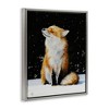 Stupell Industries Blissful Fox with Snowflakes Black Floater Framed Canvas Wall Art - 3 of 4