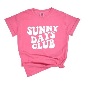 Simply Sage Market Women's Sunny Days Club Short Sleeve Garment Dyed Tee - 1 of 3