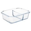 Lexi Home 2-Compartment 33 oz. Glass Container with Locking Lid in Aqua - 2 of 4
