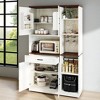 Kitchen Pantry Cabinet with Hutch, Drawer & Wine Rack, Microwave Stand with USB, Sideboard Buffet Storage Cabinet for Dining Room - 3 of 4