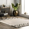 Nuloom Dylan Geometric 5x8 Wool Shag Indoor Area Rug for Living Room Bedroom Dining Room Nursery Kitchen, Beige/Ivory - 2 of 4