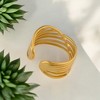 Anna-Kaci Palace Style Adjustable Chunky 18K Gold Open Ring Plated Hammered Dome Statement Jewelry - 3 of 4