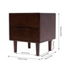 YIYIBYUS Mid Century Modern Handle Wood Nightstands Side Table Bedroom Bedside End Table, 2 Drawer-Walnut - 3 of 4