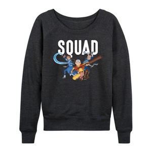 Women's - Avatar: The Last Airbender - Trio Squad Lightweight French Terry Wide Neck Long Sleeve Shirt - 1 of 4