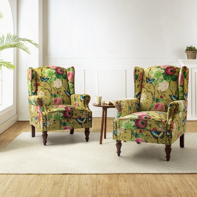 Theodor Armchair with Spindle Legs for Living Room and Bedroom Club Chair Set of 2 | ARTFUL LIVING DESIGN