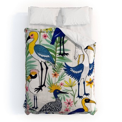 Deny Designs 3pc Full/Queen 83 Oranges The Aviary Almanac Comforter and Sham Set