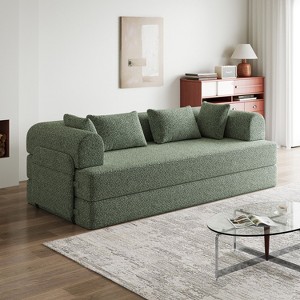 78.7in Convertible Sleeper Sofa Bed with Cylindrical Pillow, Chenille Folding Mattress Couch with Folding Sofa Bed with Side Pocket,for Living Room - 1 of 1