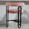 Bar Stool for Sale, Modern Chenille Upholstered Counter Height Bar Stool with Three Legs,Kitchen Island Bistro Pub Bar Stool-Cuddlewood - 3 of 4