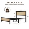 Rattan  Bed Frame with Natural Cane Headboard, Boho Platform Bed Frame, No Box Spring Needed - 2 of 4