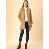 Allegra K Women's Winter Outerwear Peter Pan Collar Mid-thigh A-line Single Breasted Coat - 3 of 4