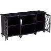 Kings Brand Furniture TV Stand Entertainment Center, Black Finish Wood - 4 of 4
