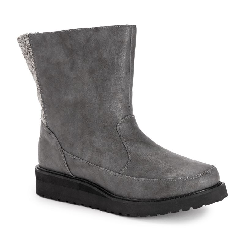 MUK LUKS Women's Slope Natalie Boots, Grey, 8W