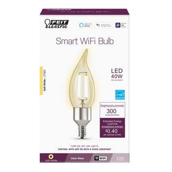 Feit Electric Flame Tip E12 (Candelabra) LED Smart Bulb Soft White 40 Watt Equivalence 1 pk