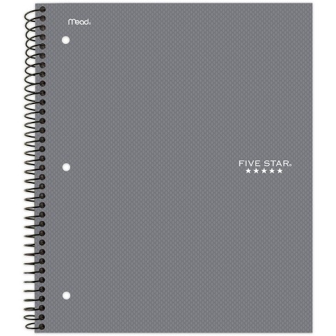 Spiral Notebook 3 Subject College Ruled Feature Rich Gray - Five Star ...