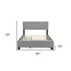 HomeRoots Gray Tufted Upholstered Queen Bed Frame With Trundle And Drawers - 3 of 4